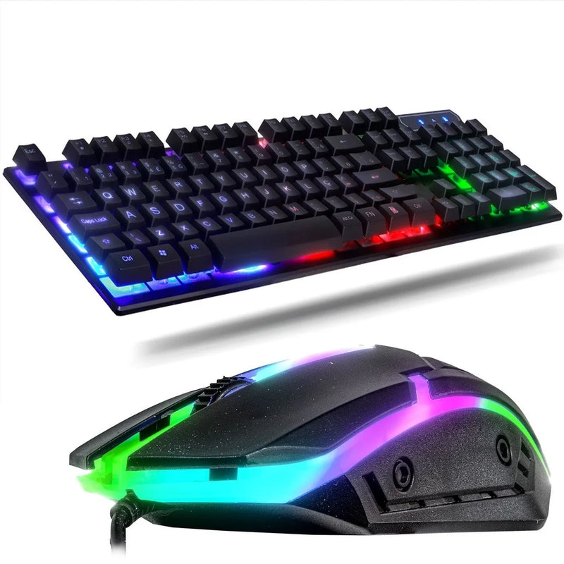 Kit Super Gamer - Teclado e Mouse Usb, Rgb Iluminado para jogos em PC