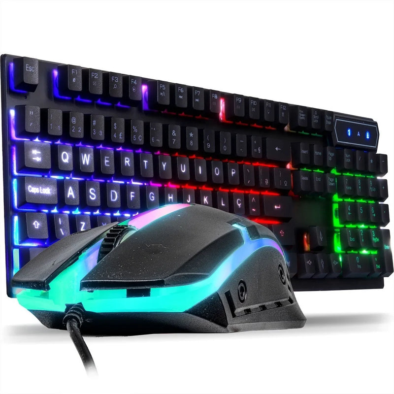 Kit Super Gamer - Teclado e Mouse Usb, Rgb Iluminado para jogos em PC